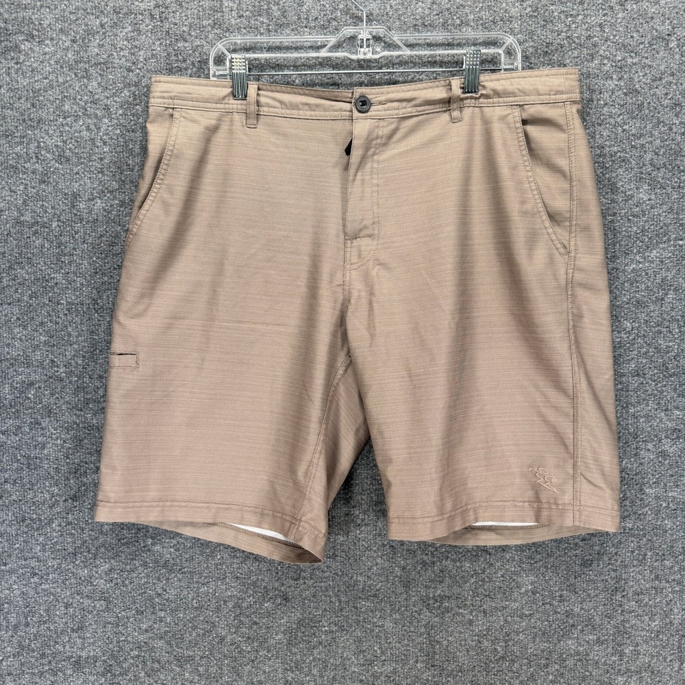 DaHui Hybrid Shorts Mens 38 Tan Textured Stretch Quick Dry‎ Boardshorts Swim